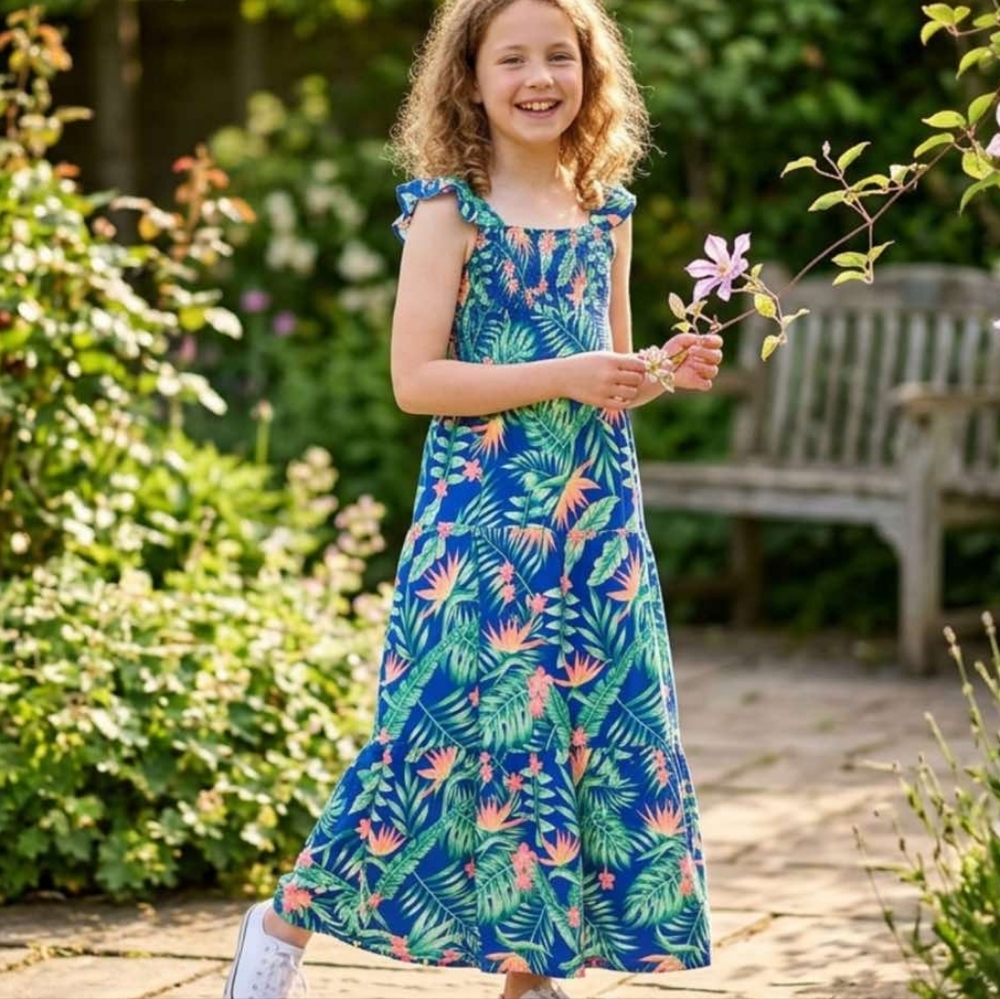 Wonder Nation Tropical Leaf Print Dress